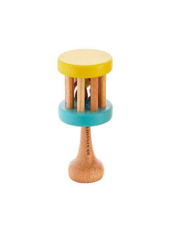 Brainsmith Swoora Premium Wooden Cage Bell Rattle | Baby-Safe Rolling Bell Shaker with Handle, Sensory Play & Motor Skills Brain Development, Musical Sound Toy Gift for Infants & Toddlers (0-3 Years) - Image 1